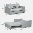 HOMCOM 2 Seater Sofa Bed Convertible Bed Settee w/ 2 Cushions