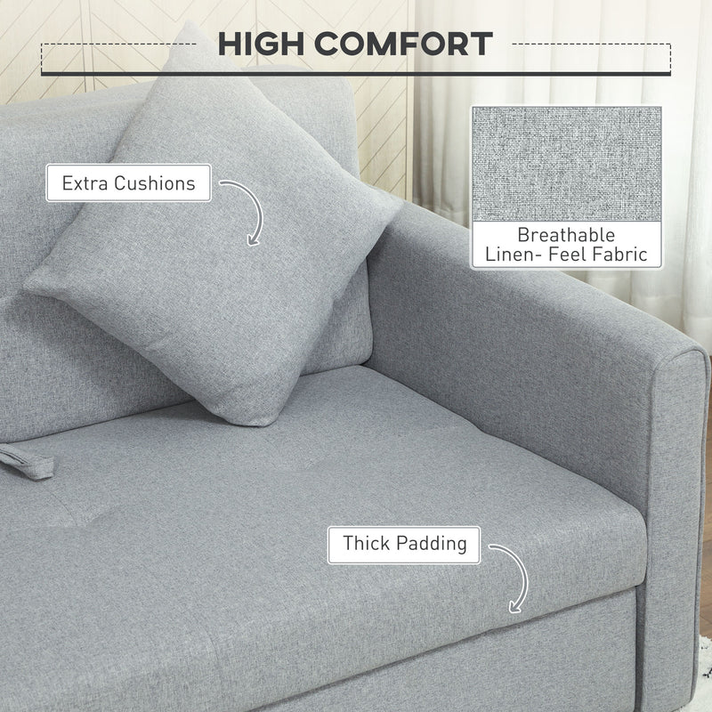 HOMCOM 2 Seater Sofa Bed Convertible Bed Settee w/ 2 Cushions