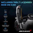 AIYAPLAY Orange McLaren 765LT Licensed 12V Kids Ride On Car W/ MP3 Music