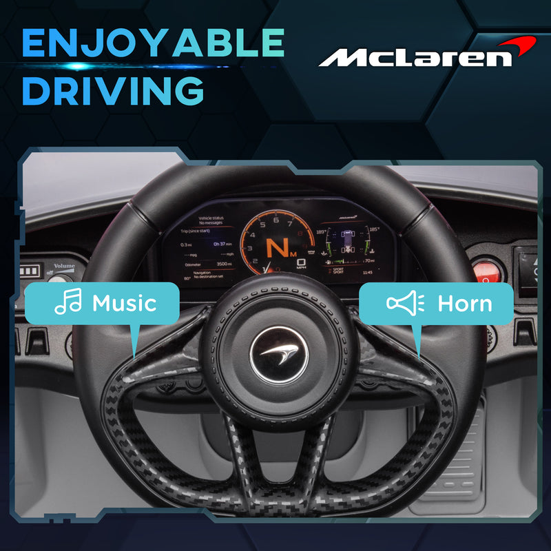 AIYAPLAY Orange McLaren 765LT Licensed 12V Kids Ride On Car W/ MP3 Music
