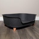 77cm x 58cm Grey Plastic Raised Pet Basket with Legs