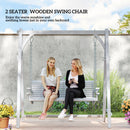 Outsunny 2 Seater Wooden Garden Swing Seat Hammock Bench Lounger, Grey