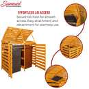 1.33m x 1.25m Large Wooden Outdoor Garden Double Wheelie Bin Store Storage for 2 Bins