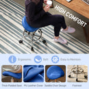 HOMCOM Saddle Chair, Rolling Salon Stool for Massage Spa, Blue