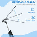 HOMCOM 6 In 1 White Kids Tricycle W/ Removable Handle For 1.5+ Year