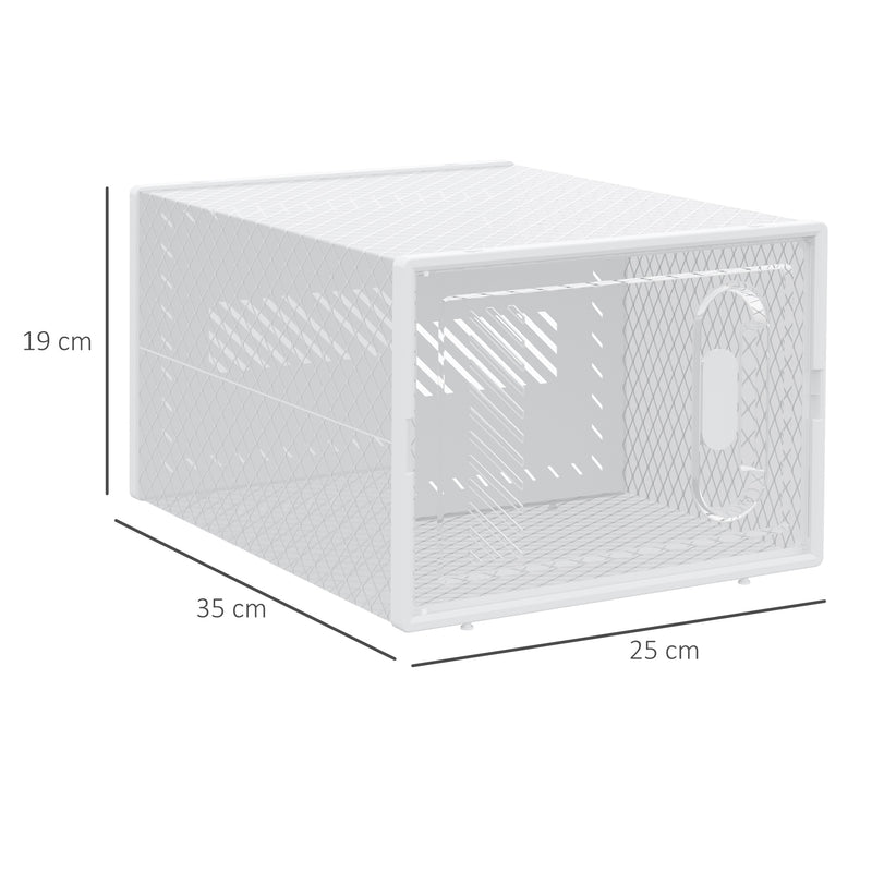 HOMCOM 8PCS Stackable  Plastic Shoe Storage Box for UK/EU