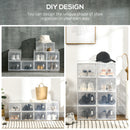 HOMCOM 8PCS Stackable  Plastic Shoe Storage Box for UK/EU