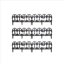 23cm Set of 4 Black Ornate Decorative Garden Border Edging