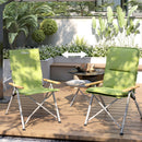 Outsunny Padded Camp Chair Outdoor High Back Folding Recliner with Bag Green