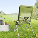 Outsunny Padded Camp Chair Outdoor High Back Folding Recliner with Bag Green
