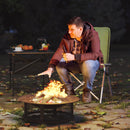 Outsunny Padded Camp Chair Outdoor High Back Folding Recliner with Bag Green