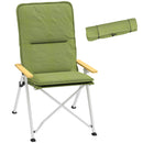 Outsunny Padded Camp Chair Outdoor High Back Folding Recliner with Bag Green