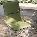 Outsunny Padded Camp Chair Outdoor High Back Folding Recliner with Bag Green