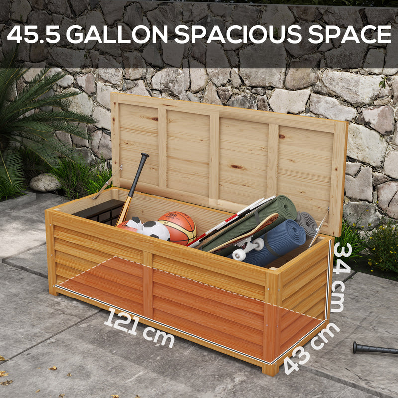 Outsunny 292L Outdoor Storage Box for Patio, Pool, Light Brown