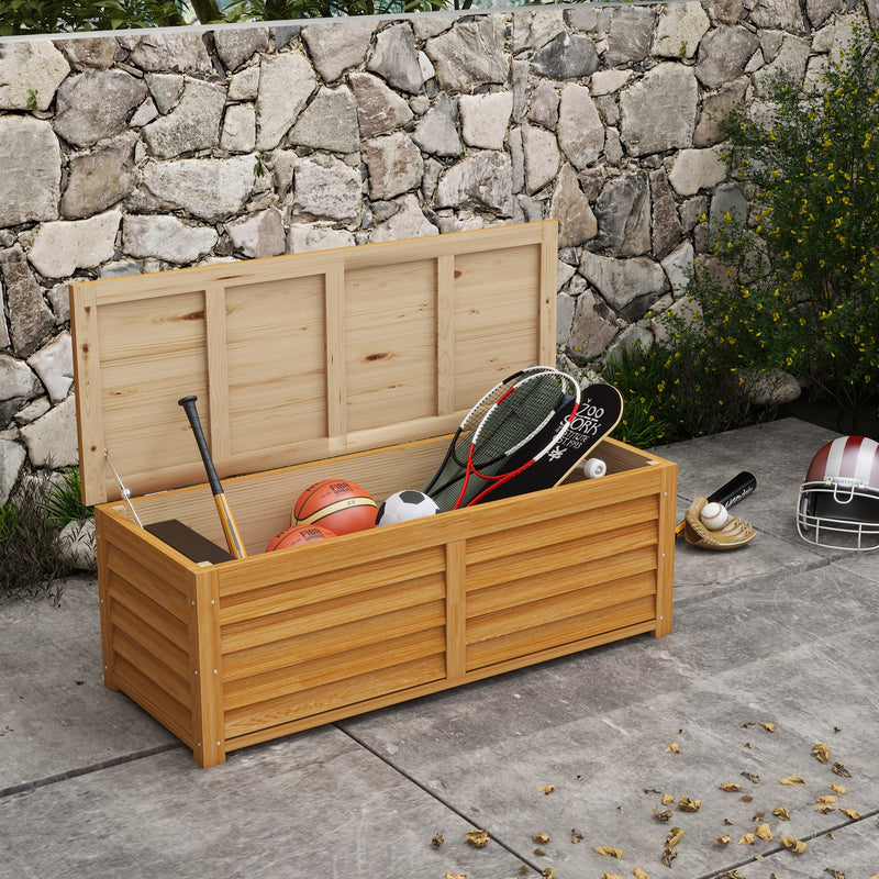 Outsunny 292L Outdoor Storage Box for Patio, Pool, Light Brown
