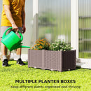 Outsunny Plastic Raised Garden Bed with Legs and Drainage Holes and Plugs