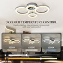 HOMCOM Modern 4-Ring Flush Mount Ceiling Light, LED Ceiling Light, Silver