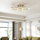 HOMCOM Modern 4-Ring Flush Mount Ceiling Light, LED Ceiling Light, Silver