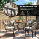 Outsunny 5 Piece Patio Rattan Dining Set W/ Removable Cushions