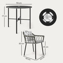 Outsunny 5 Piece Patio Rattan Dining Set W/ Removable Cushions