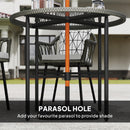 Outsunny 5 Piece Patio Rattan Dining Set W/ Removable Cushions