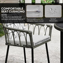 Outsunny 5 Piece Patio Rattan Dining Set W/ Removable Cushions