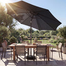 Outsunny 2.7 m Garden Parasol Umbrella with Cross Base, Sandbag, Black