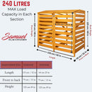1.33m x 1.25m Large Wooden Outdoor Garden Double Wheelie Bin Store Storage for 2 Bins