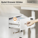 HOMCOM 3 Drawer File Cabinet Rolling Filing Cabinet For A4 And Letter White