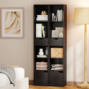 HOMCOM Narrow Bookshelf with Drawer, Tall Bookcase for Living Room, Black
