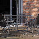 6 Person Garden Furniture Patio Set Table, 6 Chairs & Parasol