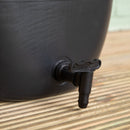 100L Slim Space Saver Water Butt With Lid & Tap Carry Handles in Black