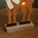32cm Battery Operated Light up Felt Reindeer with Santa Hat and Warm White LEDs