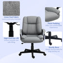 HOMCOM Swivel Executive Office Chair Mid Back Chair w/ Arm, Grey