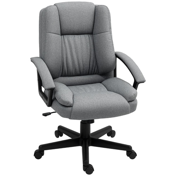 HOMCOM Swivel Executive Office Chair Mid Back Chair W/ Arm, Grey