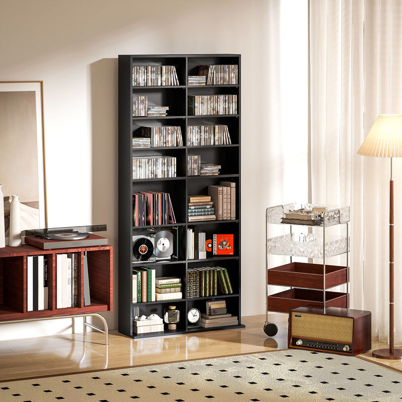 HOMCOM 640 CD Storage Unit 360 DVD Storage Tower W/ 18 Compartments