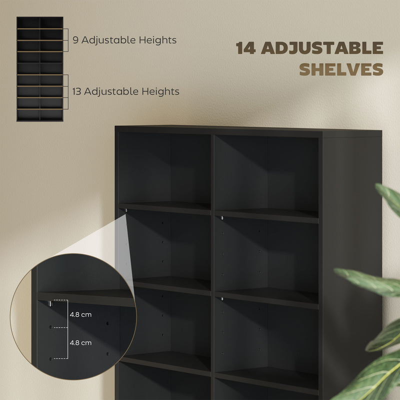 HOMCOM 640 CD Storage Unit 360 DVD Storage Tower W/ 18 Compartments