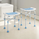 HOMCOM Adjustable Shower Stool with Foot Pads for Elderly, Light Blue