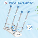 HOMCOM Adjustable Shower Stool with Foot Pads for Elderly, Light Blue