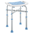 HOMCOM Adjustable Shower Stool with Foot Pads for Elderly, Light Blue