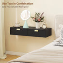 HOMCOM Floating Nightstands Set Of 2 Bedside Tables W/ Wave Drawer Black