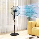 HOMCOM 16" Oscillation Cooling Fan With Remote Adjustable Height Black