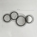 HOMCOM Metal Wall Art Decorative Mirror Decor Modern Wall Sculpture, Black