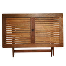 Outdoor 4 Person Folding Rectangular Wooden Garden Patio Dining Table and 2 Benches Set