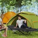 Outsunny Camping Cot For Adults With Mattress, Folding Bed, Black