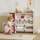 AIYAPLAY Toy Storage Unit With 8 Removable Bins, Storage Shelves, Cabinet