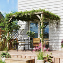 Outsunny Lean-To Wooden Pergola Kit, Grape Trellis with Stable Structure