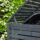 2.15m x 1.16m Outdoor Wooden Garden Triple Wheelie Bin Store Storage for 3 Bins in Dark Grey