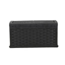 335 Litre Black Rattan Effect Garden Storage Box With Sit On Lid