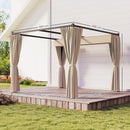Outsunny 3 x 3(m) Pergola with Retractable Roof and Curtains